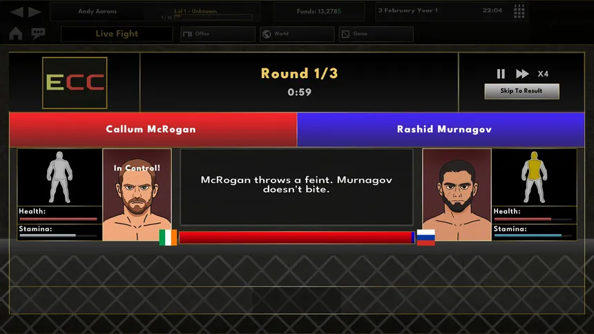 Скриншот 2 к игре Elite MMA Manager