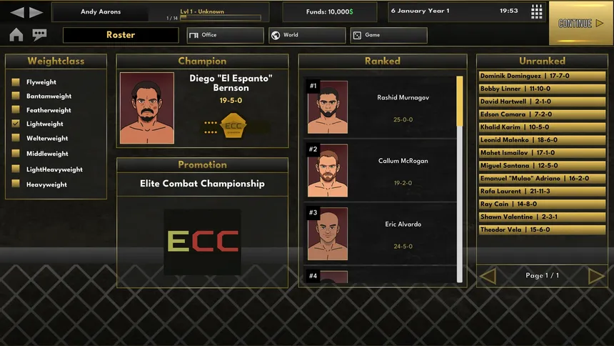 Скриншот 4 к игре Elite MMA Manager