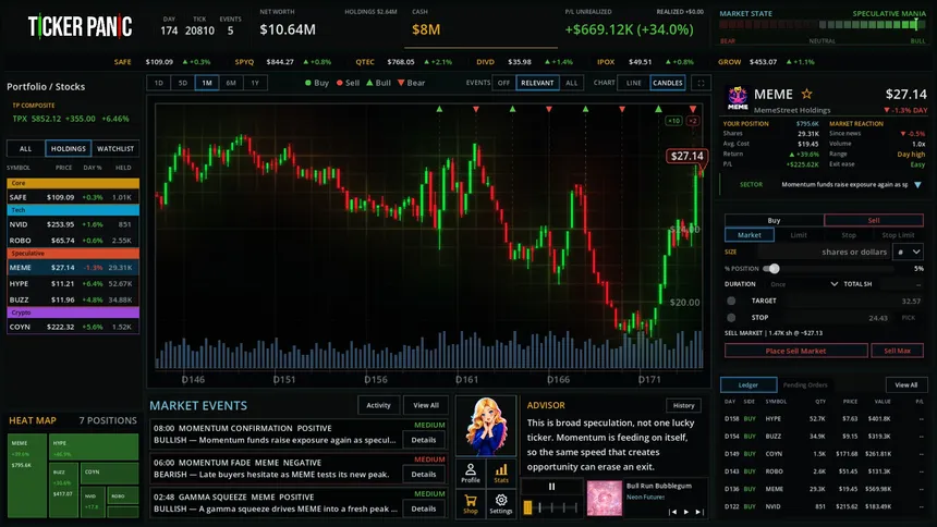 Скриншот 3 к игре Ticker Panic: Stock Market Simulator