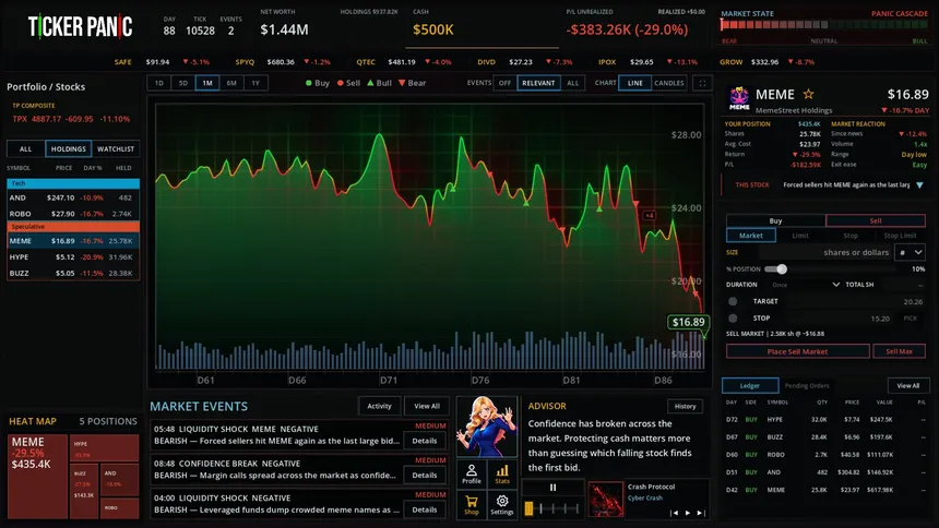 Скриншот 4 к игре Ticker Panic: Stock Market Simulator