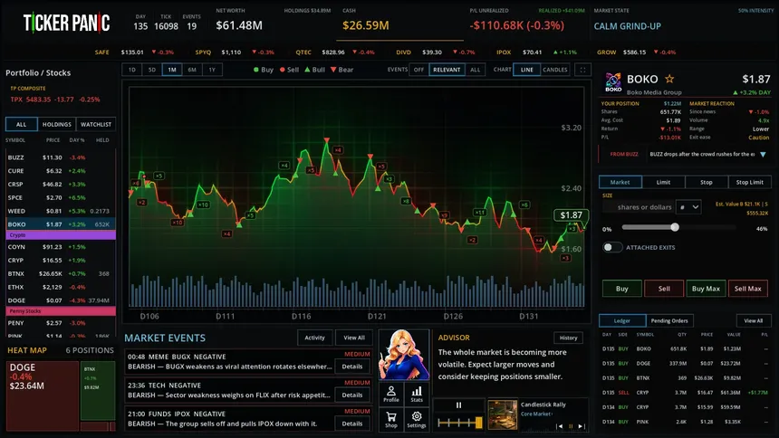 Скриншот 8 к игре Ticker Panic: Stock Market Simulator