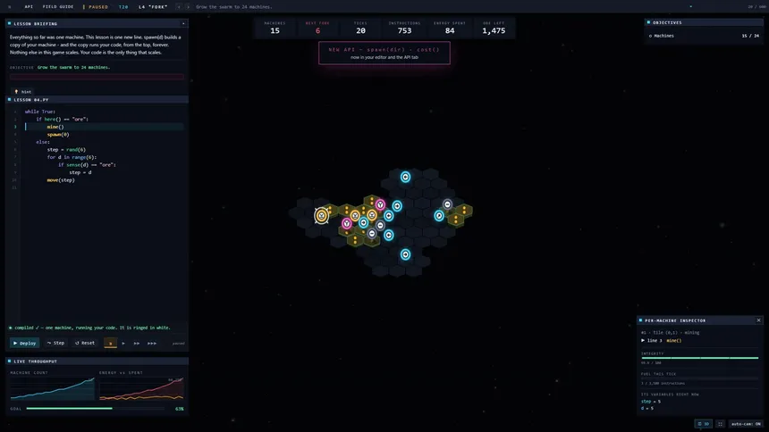 Скриншот 1 к игре FORK BOMB: A Programming Game