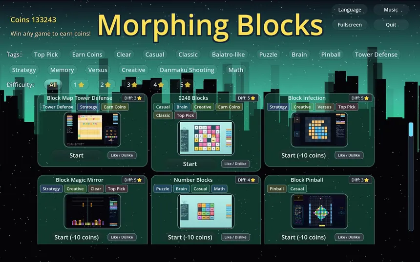 Скриншот 1 к игре Morphing Blocks