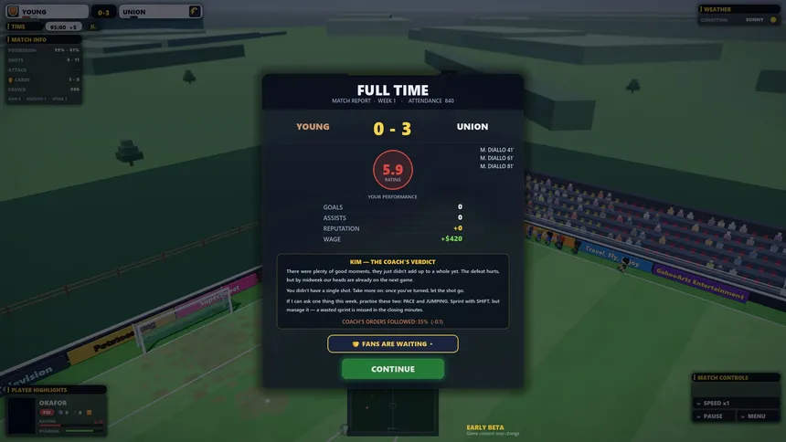 Скриншот 8 к игре Bit Footballer: The Career