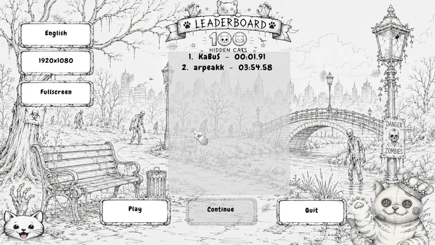 Скриншот 4 к игре Zombie Mystery: 100 Hidden Cats