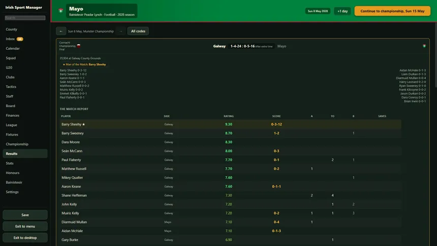 Скриншот 7 к игре Irish Sport Manager