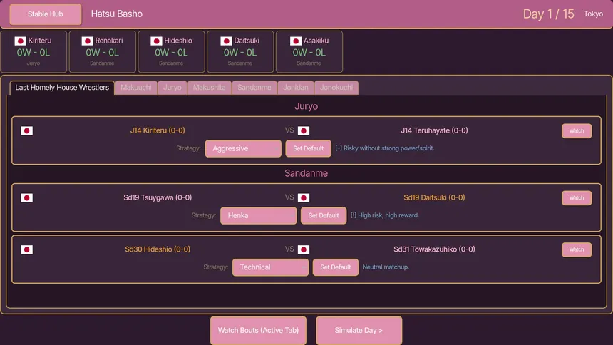 Скриншот 6 к игре Heya! Sumo Manager