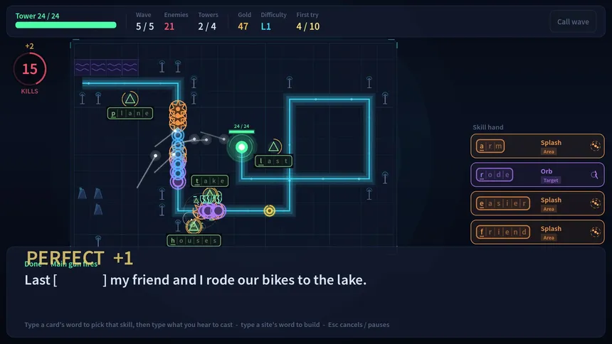 Скриншот 1 к игре Listening Post: Typing Tower Defense