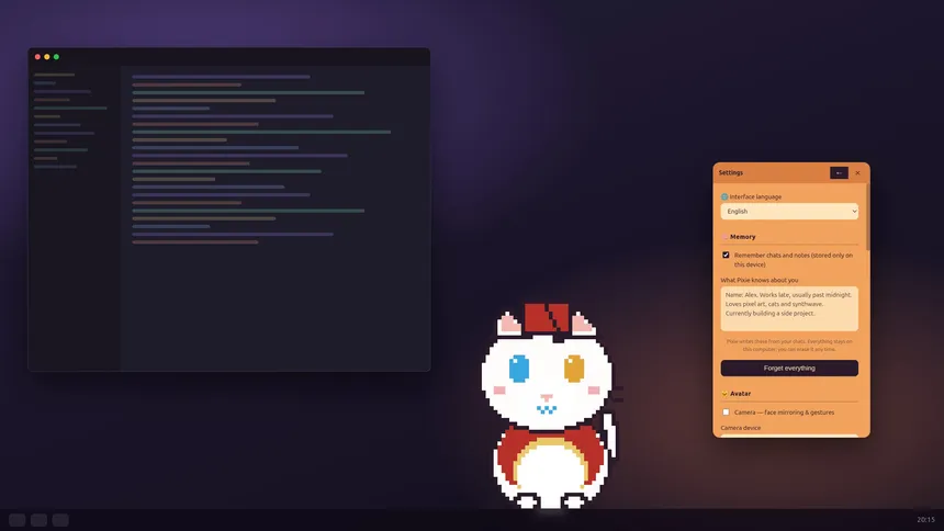 Скриншот 6 к игре Pixie - Desktop Pet That Mirrors You