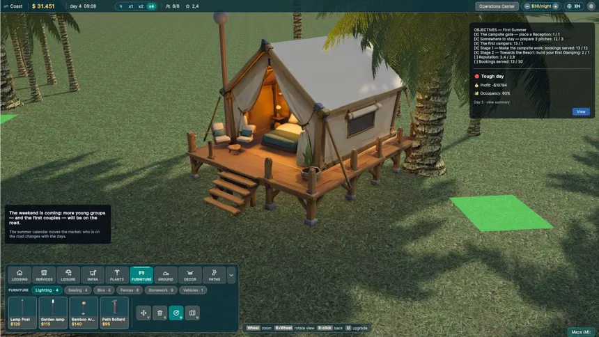 Скриншот 4 к игре Camping Resort Simulator