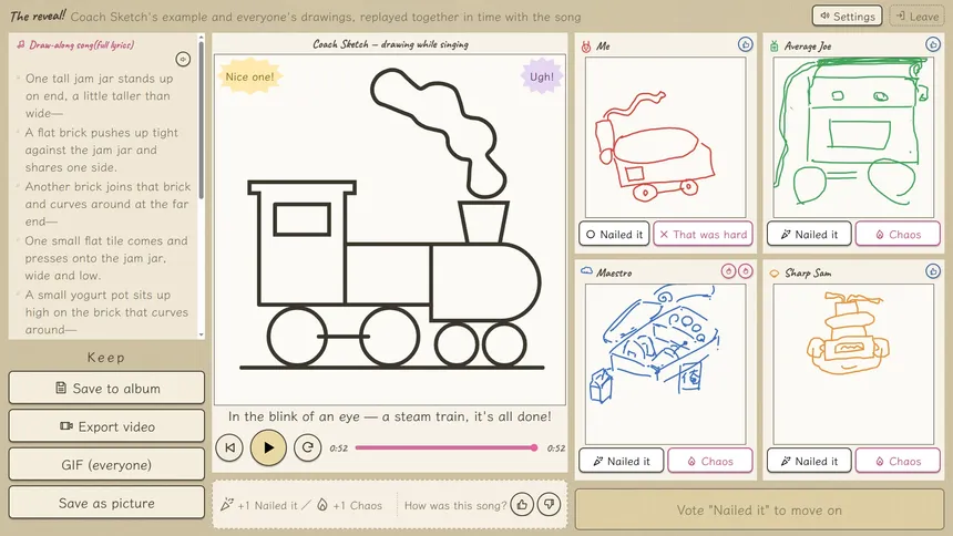 Скриншот 1 к игре Drawaoke: Sing, Scribble, Showdown!