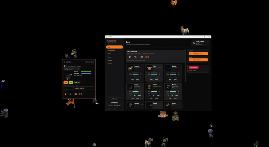 Скриншот 3 к игре DeskPets - Desktop Idle Companion
