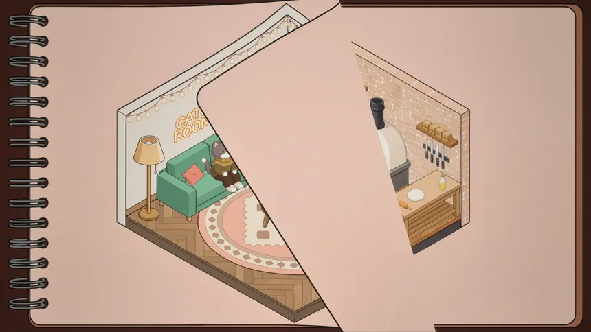 Скриншот 4 к игре Cat Rooms: Sticker Decor!