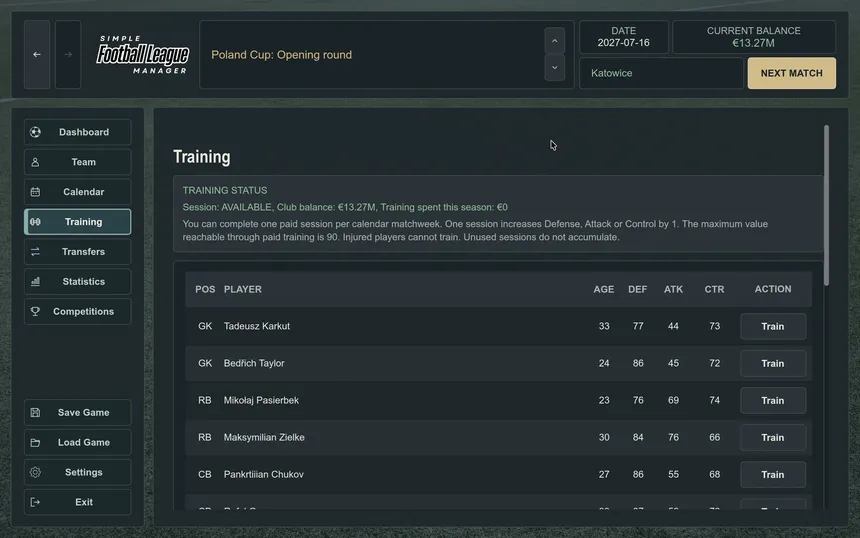 Скриншот 8 к игре Simple Football League Manager