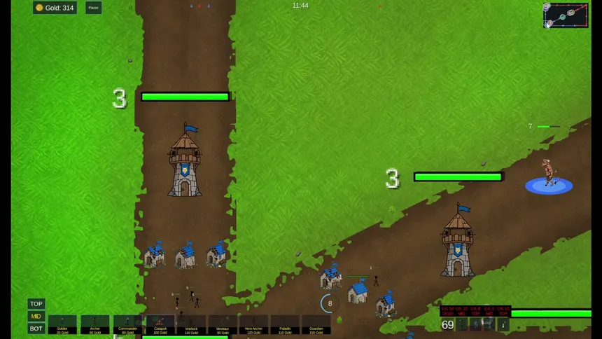 Скриншот 3 к игре Stick Wars: The Laneborn