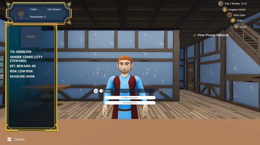 Скриншот 2 к игре Feathered Fortune: Medieval Post Simulator