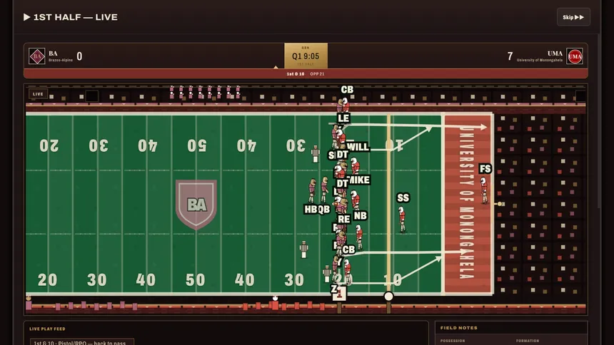 Скриншот 1 к игре Brick and Banner: College Football Dynasty