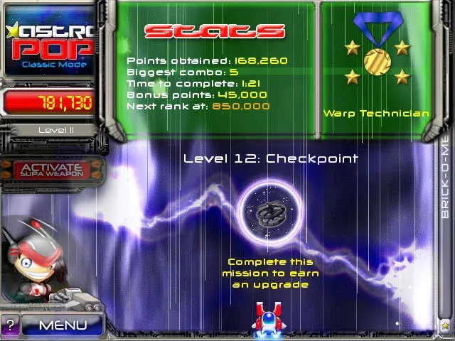 Скриншот 2 к игре AstroPop Deluxe