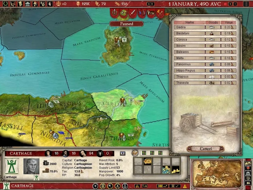 Скриншот 4 к игре Europa Universalis: Rome - Gold Edition