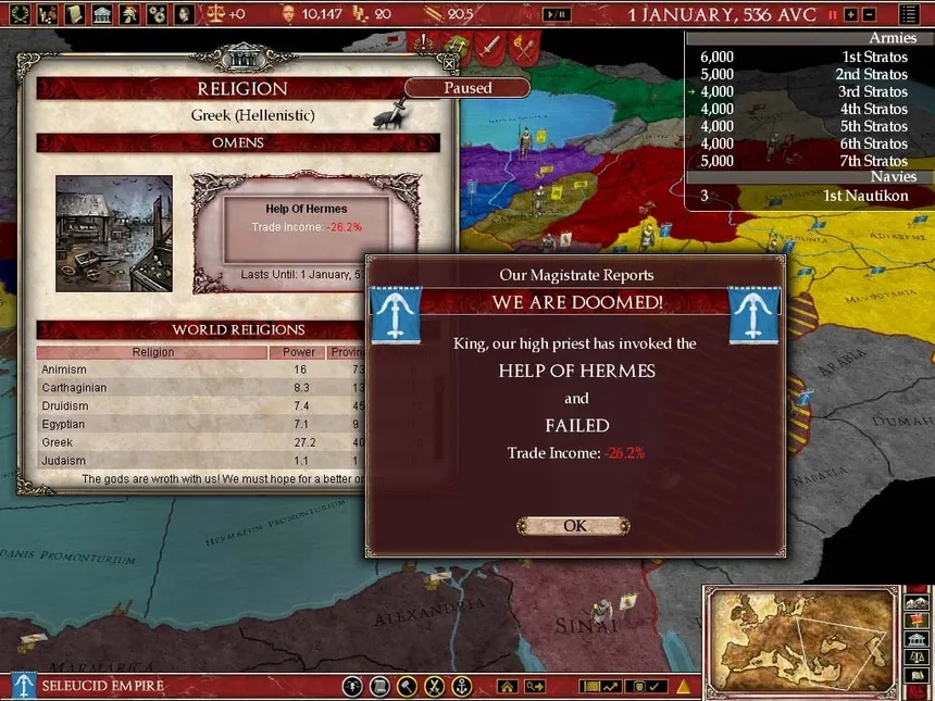 Скриншот 5 к игре Europa Universalis: Rome - Gold Edition