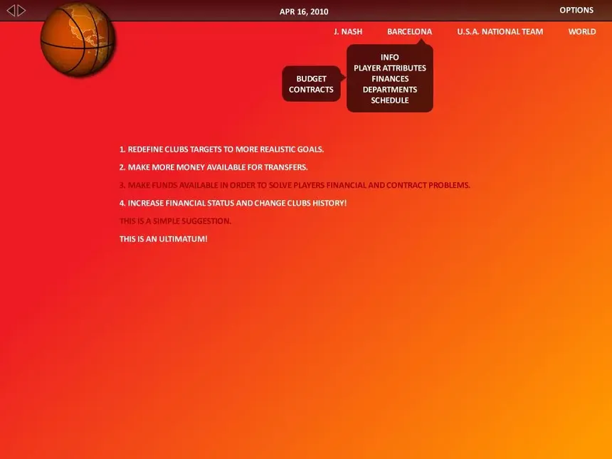 Скриншот 2 к игре World Basketball Manager 2010