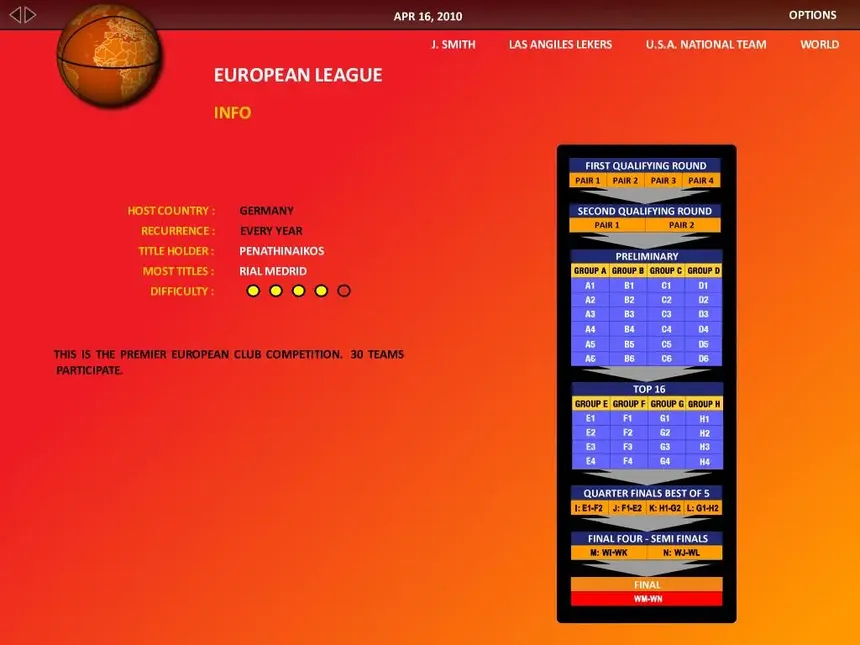 Скриншот 4 к игре World Basketball Manager 2010