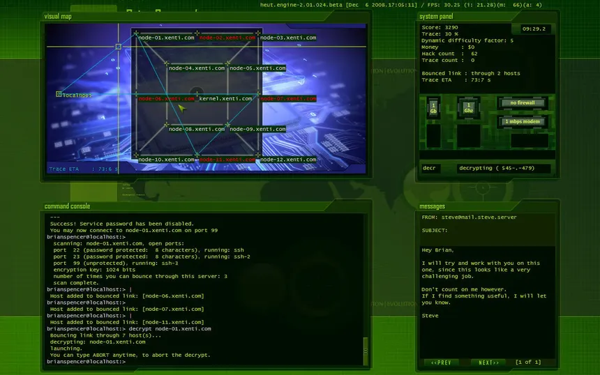 Скриншот 2 к игре Hacker Evolution: Untold