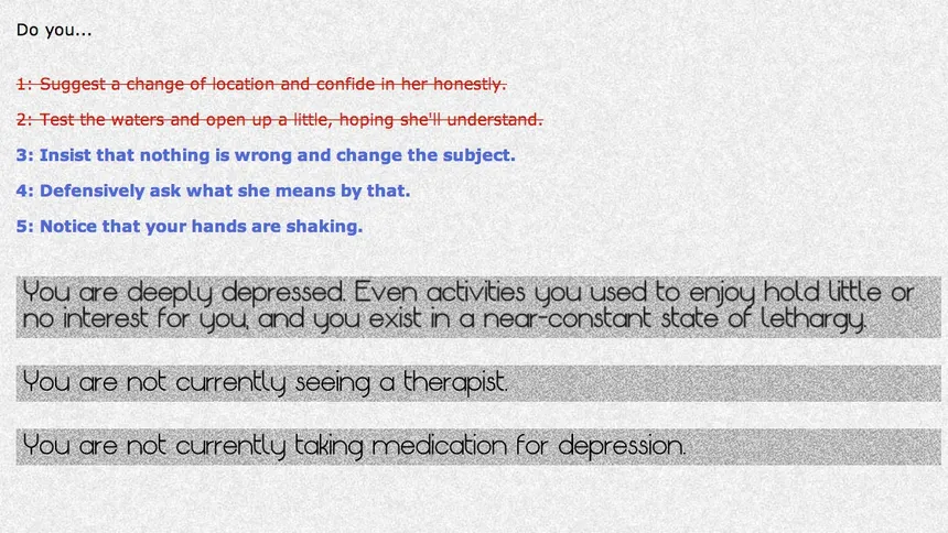 Скриншот 2 к игре Depression Quest