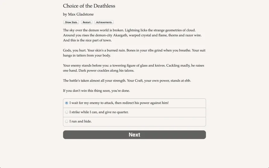 Скриншот 1 к игре Choice of the Deathless