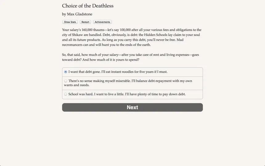 Скриншот 2 к игре Choice of the Deathless