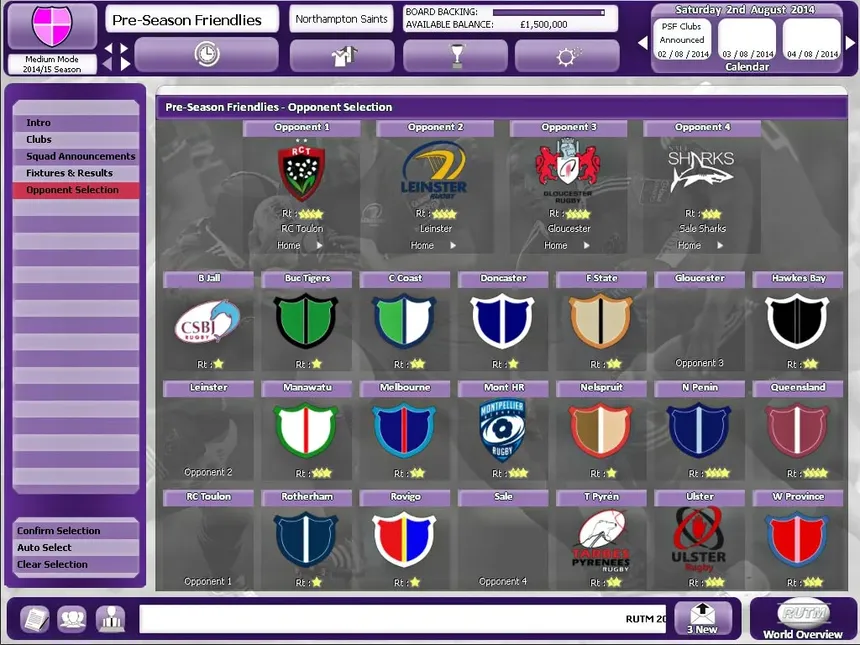 Скриншот 4 к игре Rugby Union Team Manager 2015