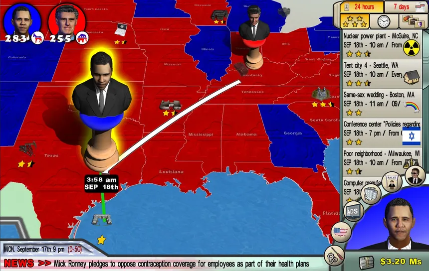Скриншот 1 к игре The Race for the White House