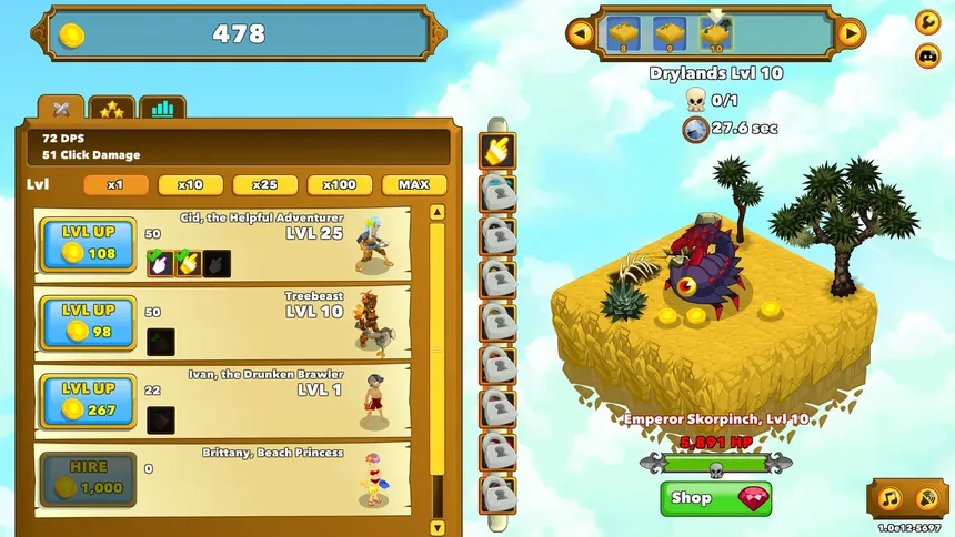 Скриншот 1 к игре Clicker Heroes