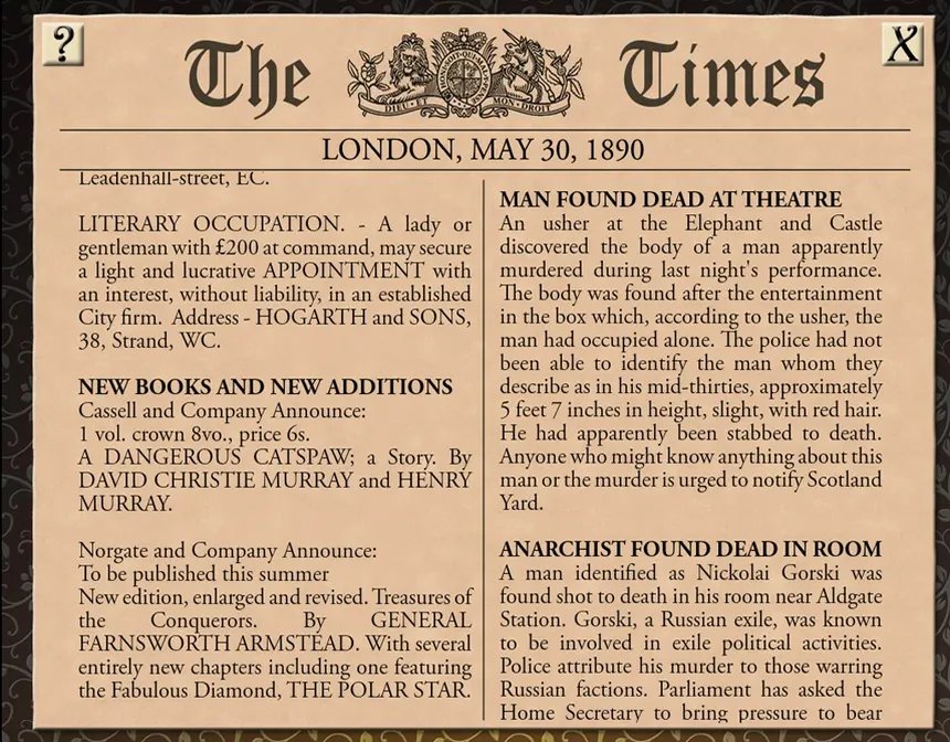 Скриншот 5 к игре Sherlock Holmes Consulting Detective: The Case of the Tin Soldier