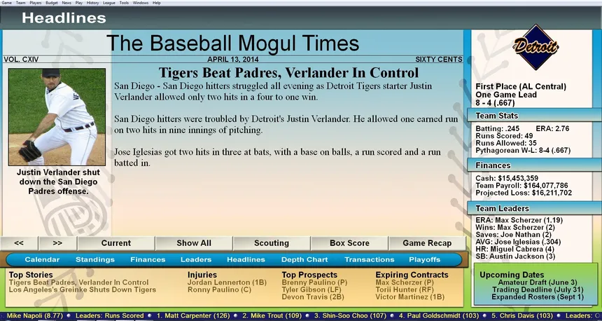 Скриншот 4 к игре Baseball Mogul 2015