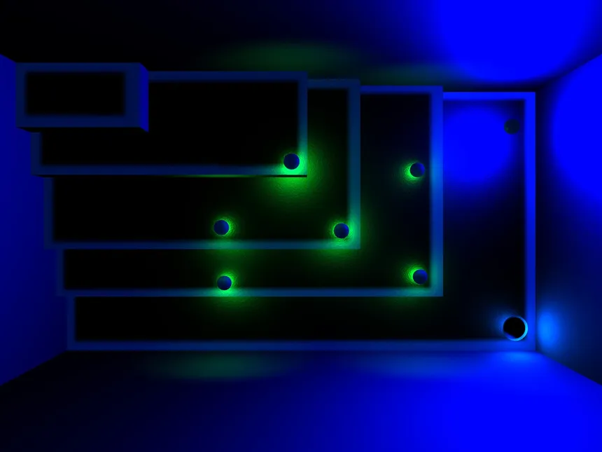 Скриншот 2 к игре "Glow Ball" - The billiard puzzle game