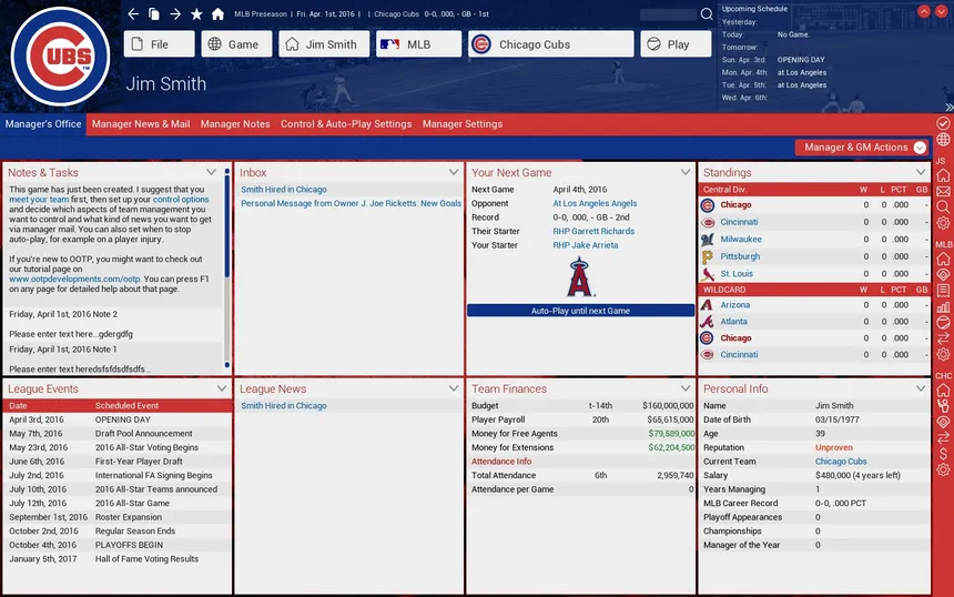 Скриншот 2 к игре Out of the Park Baseball 17