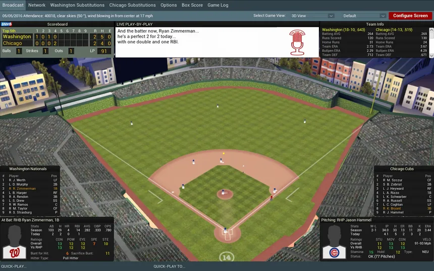 Скриншот 4 к игре Out of the Park Baseball 17
