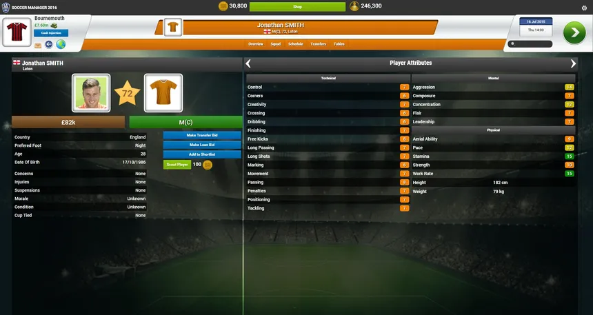 Скриншот 3 к игре Soccer Manager 2016