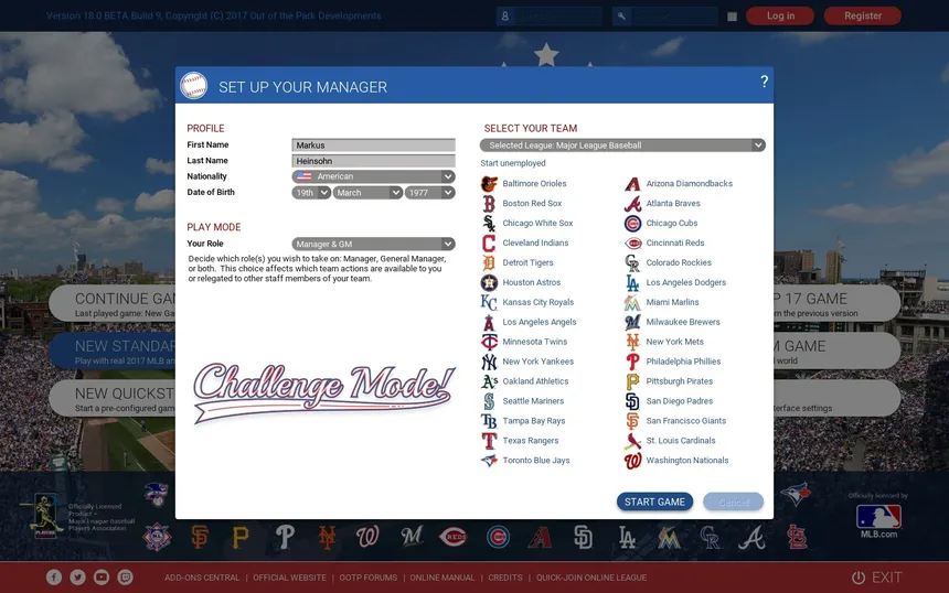 Скриншот 2 к игре Out of the Park Baseball 18