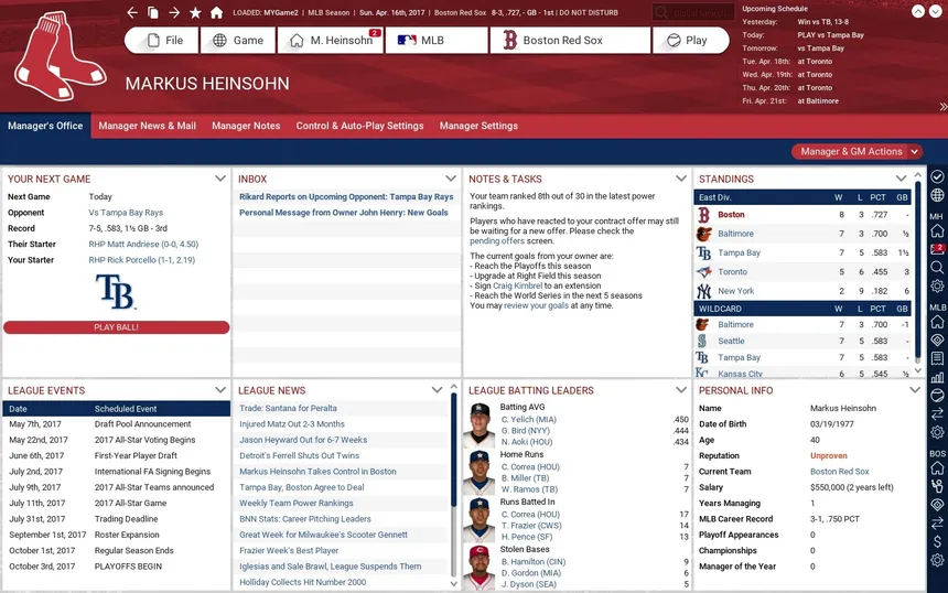 Скриншот 5 к игре Out of the Park Baseball 18