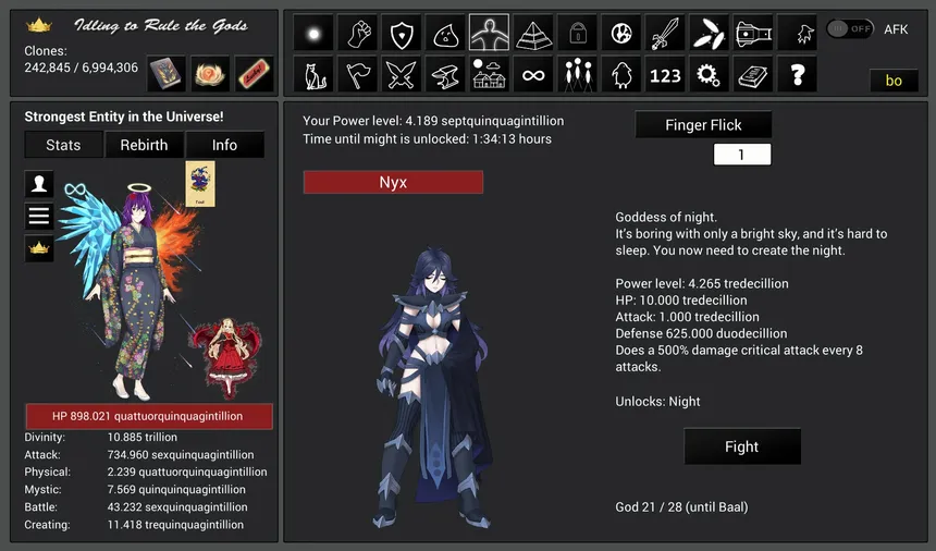 Скриншот 1 к игре Idling to Rule the Gods