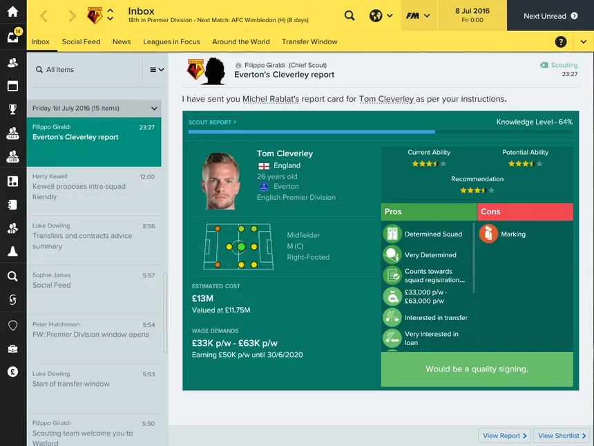 Скриншот 5 к игре Football Manager 2017