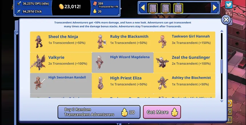 Скриншот 2 к игре Ragnarok Clicker