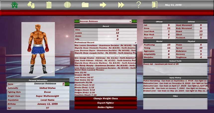 Скриншот 1 к игре World Boxing Manager