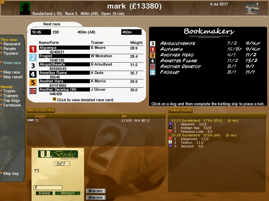 Скриншот 2 к игре Greyhound Manager 2 Rebooted