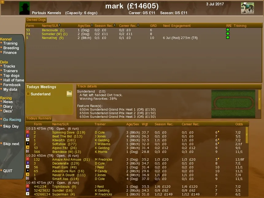 Скриншот 6 к игре Greyhound Manager 2 Rebooted