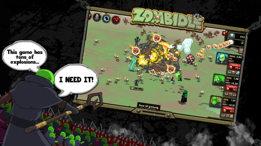 Скриншот 1 к игре Zombidle : REMONSTERED