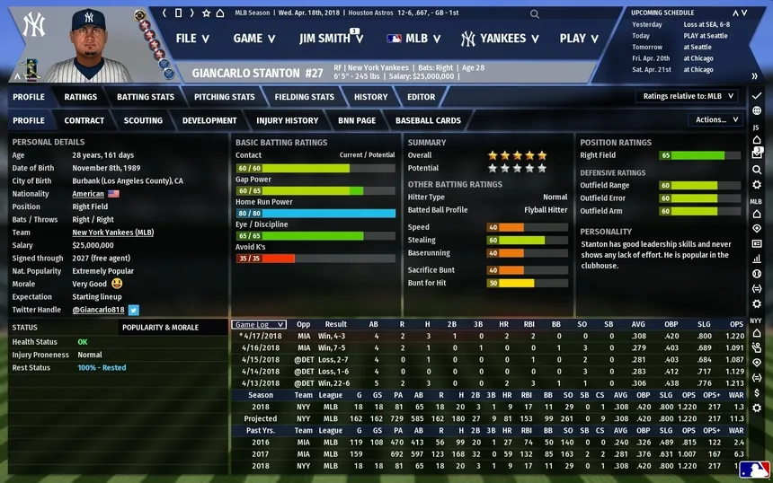 Скриншот 5 к игре Out of the Park Baseball 19
