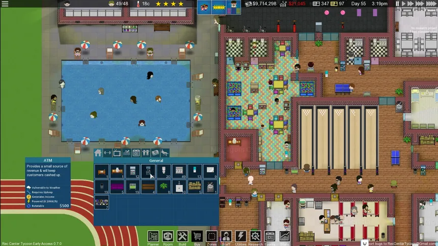 Скриншот 2 к игре Rec Center Tycoon - Management Simulator